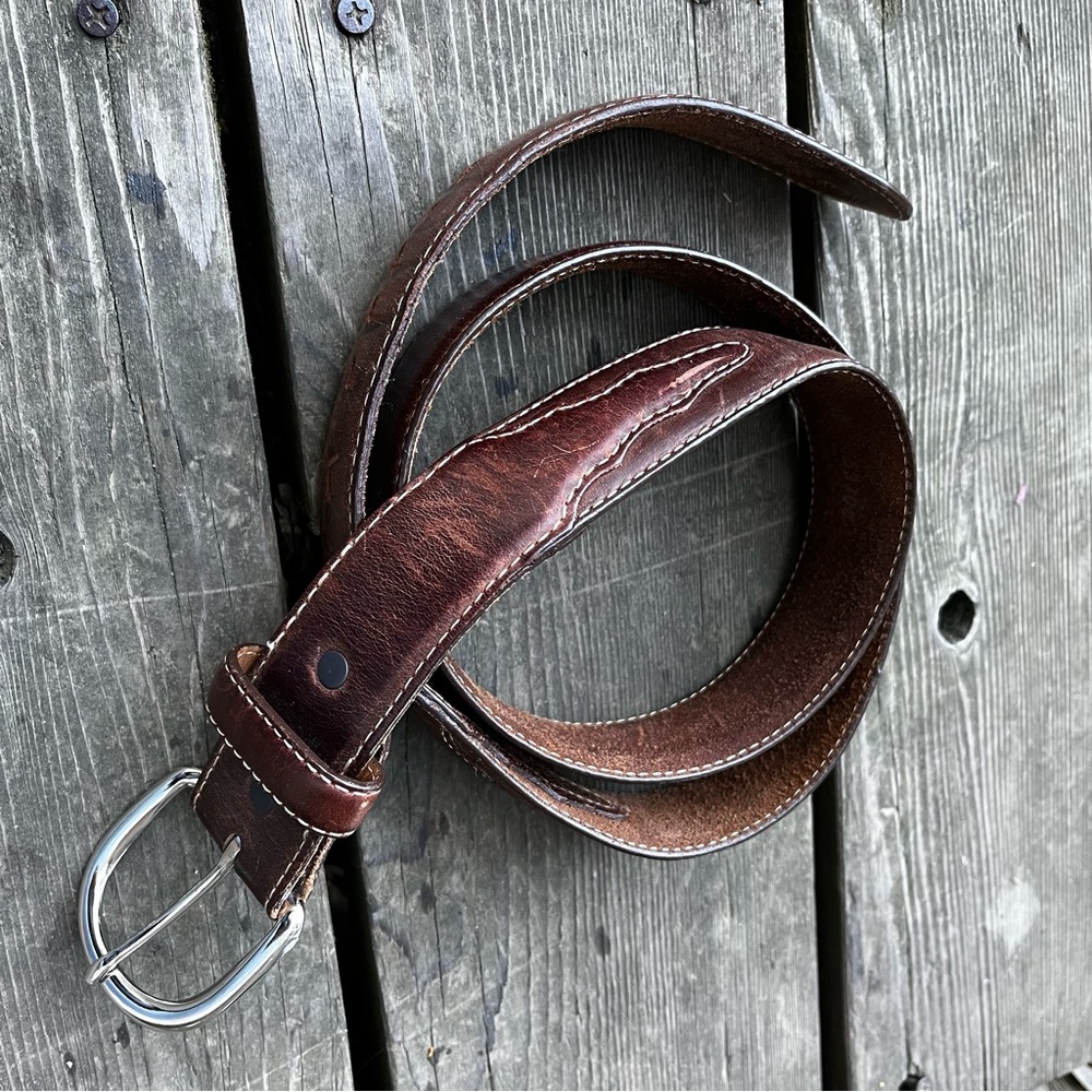Silver Creek Classics Brown Leather Western Belt 53709 Sz 38